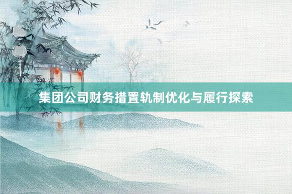 集团公司财务措置轨制优化与履行探索